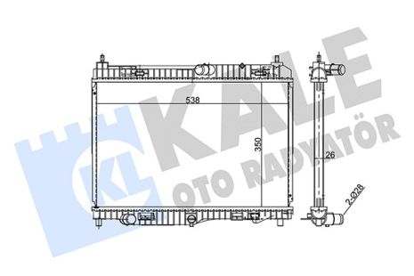 Радиатор охлаждения FORD B-MAX, KALE OTO RADYATOR (353880)