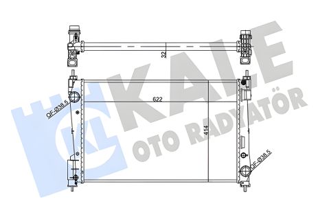 Радиатор охлаждения KALE OTO RADYATOR 356955 для FIAT PUNTO, OPEL CORSA
