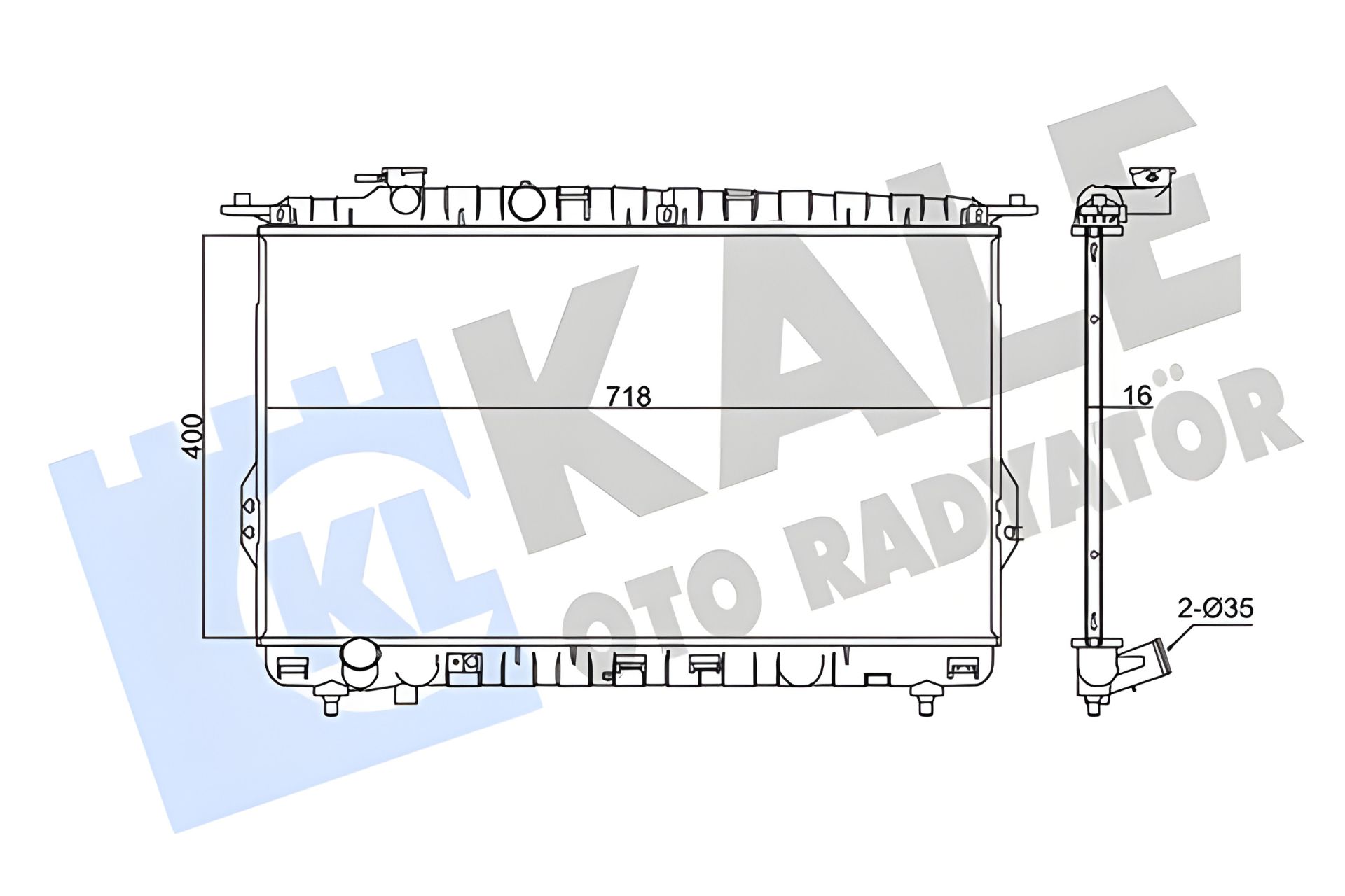KALE OTO RADYATOR 347810 - Радіатор охолодження KIA MAGENTIS, HYUNDAI XG KALE OTO RADYATOR 347810 - Радіатор охолодження KIA MAGENTIS, HYUNDAI XG