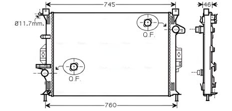 Радіатор охолодження для VOLVO V40/FORD S-MAX, AVA COOLING (FDA2421)