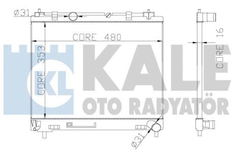 Радиатор охлаждения TOYOTA YARIS, KALE OTO RADYATOR (342140) Радиатор охлаждения TOYOTA YARIS, KALE OTO RADYATOR (342140)