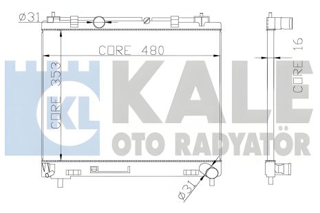 Радіатор охолодження TOYOTA YARIS, KALE OTO RADYATOR (342140) для надійного охолодження Радіатор охолодження TOYOTA YARIS, KALE OTO RADYATOR (342140) для надійного охолодження