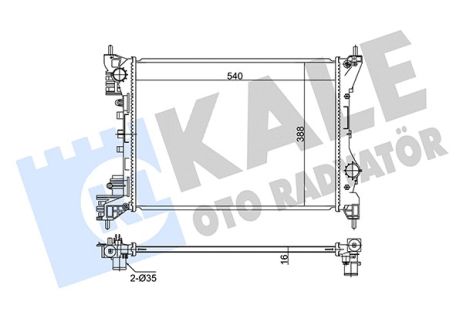 Радиатор охлаждения OPEL COMBO, VAUXHALL COMBO, KALE OTO RADYATOR (351280) Радиатор охлаждения OPEL COMBO, VAUXHALL COMBO, KALE OTO RADYATOR (351280)