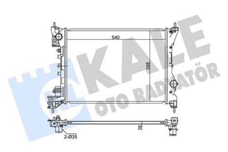Радиатор охлаждения OPEL COMBO, VAUXHALL COMBO, KALE OTO RADYATOR (351280) Радиатор охлаждения OPEL COMBO, VAUXHALL COMBO, KALE OTO RADYATOR (351280)