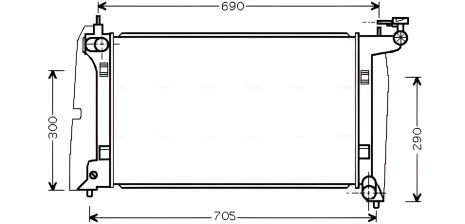 Радіатор охолодження для TOYOTA COROLLA, AVA (TO2302)