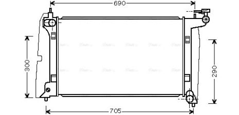 Радіатор охолодження TOYOTA COROLLA, AVA (TO2302) Радіатор охолодження TOYOTA COROLLA, AVA (TO2302)