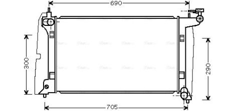 Радіатор охолодження TOYOTA COROLLA, AVA (TO2302) Радіатор охолодження TOYOTA COROLLA, AVA (TO2302)