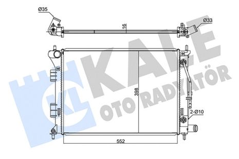 Радіатор охолодження KIA CEE'D, HYUNDAI ELANTRA, KALE OTO RADYATOR (347790)
