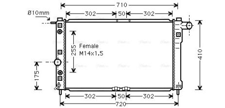 Радиатор охлаждения DAEWOO NUBIRA, AVA COOLING (DW2010)