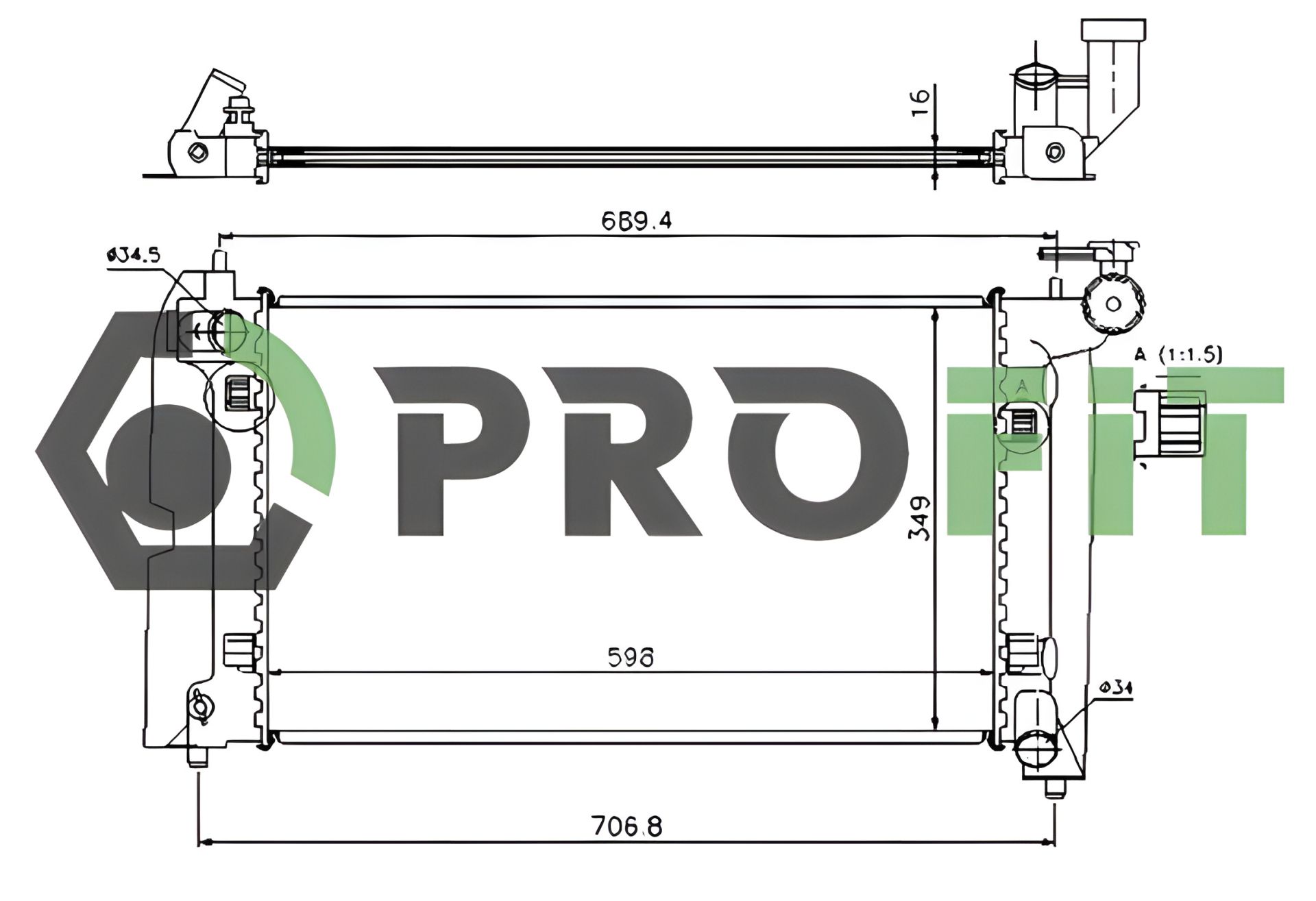 Охолоджуючий радіатор для TOYOTA AVENSIS, PROFIT (17400400) Охолоджуючий радіатор для TOYOTA AVENSIS, PROFIT (17400400)