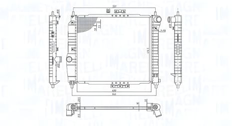 Радіатор охолодження для CHEVROLET AVEO, DAEWOO KALOS, MAGNETI MARELLI (350213891000)