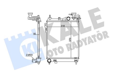 Радіатор охолодження HYUNDAI GETZ, KALE OTO RADYATOR (348330)