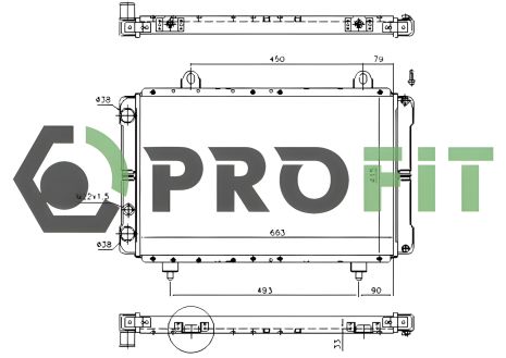 Радіатор охолодження для FIAT DUCATO, CITROËN C25, PROFIT (17400083) Радіатор охолодження для FIAT DUCATO, CITROËN C25, PROFIT (17400083)