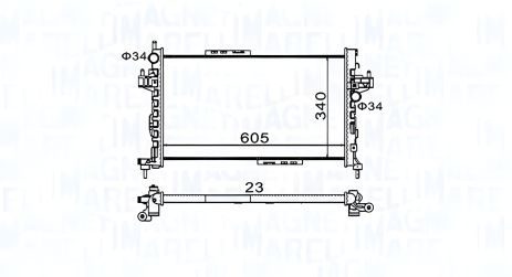 Радиатор охлаждения для OPEL CORSA и VAUXHALL COMBO, MAGNETI MARELLI (350213977000) Радиатор охлаждения для OPEL CORSA и VAUXHALL COMBO, MAGNETI MARELLI (350213977000)