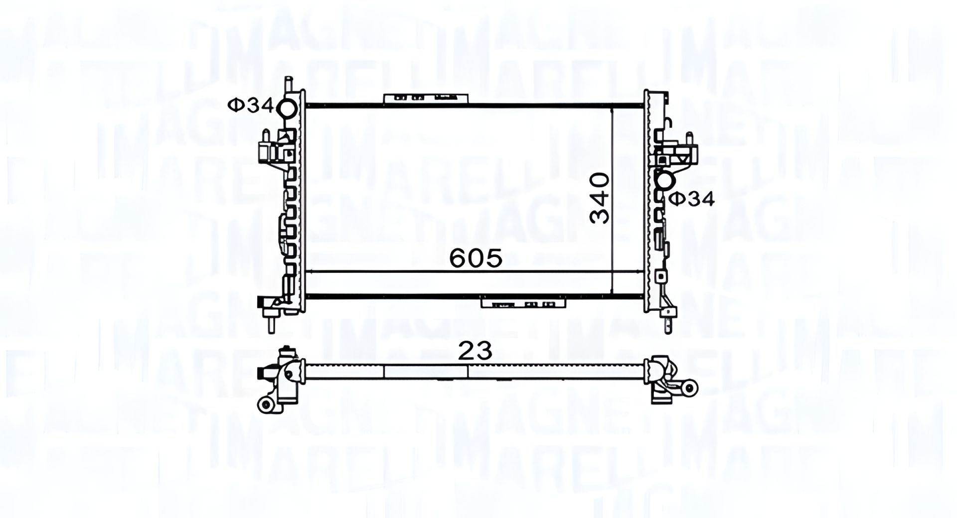 Радиатор охлаждения для OPEL CORSA и VAUXHALL COMBO, MAGNETI MARELLI (350213977000) Радиатор охлаждения для OPEL CORSA и VAUXHALL COMBO, MAGNETI MARELLI (350213977000)