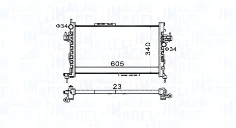 Радиатор охлаждения для OPEL CORSA и VAUXHALL COMBO, MAGNETI MARELLI (350213977000) Радиатор охлаждения для OPEL CORSA и VAUXHALL COMBO, MAGNETI MARELLI (350213977000)