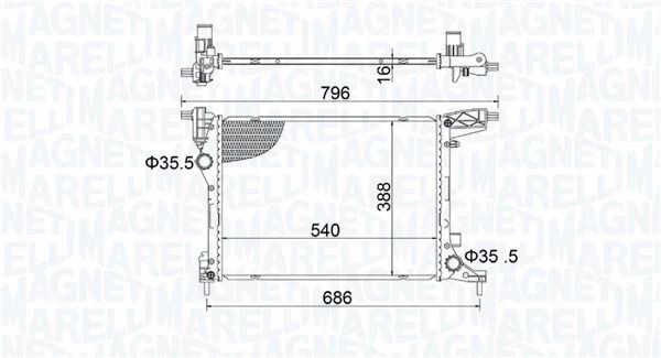 Радіатор охолодження FIAT TIPO, MAGNETI MARELLI (350213203700) Радіатор охолодження FIAT TIPO, MAGNETI MARELLI (350213203700)
