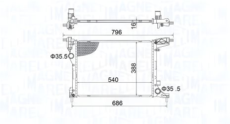 Охлаждающий радиатор для FIAT TIPO от MAGNETI MARELLI (350213203700) Охлаждающий радиатор для FIAT TIPO от MAGNETI MARELLI (350213203700)