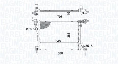 Радіатор охолодження FIAT TIPO, MAGNETI MARELLI (350213203700) Радіатор охолодження FIAT TIPO, MAGNETI MARELLI (350213203700)