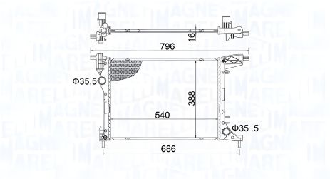 Радіатор охолодження для FIAT TIPO від MAGNETI MARELLI (350213203700) Радіатор охолодження для FIAT TIPO від MAGNETI MARELLI (350213203700)