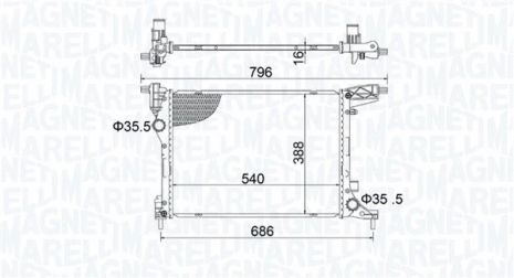 Радіатор охолодження FIAT TIPO, MAGNETI MARELLI (350213203700) Радіатор охолодження FIAT TIPO, MAGNETI MARELLI (350213203700)