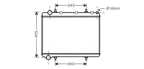 Охлаждающий радиатор для PEUGEOT 308 и CITROËN C4, AVA COOLING (PE2259)