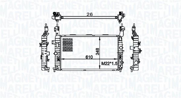 Радіатор охолодження VAUXHALL MERIVA, OPEL MERIVA, MAGNETI MARELLI (350213155800) Радіатор охолодження VAUXHALL MERIVA, OPEL MERIVA, MAGNETI MARELLI (350213155800)