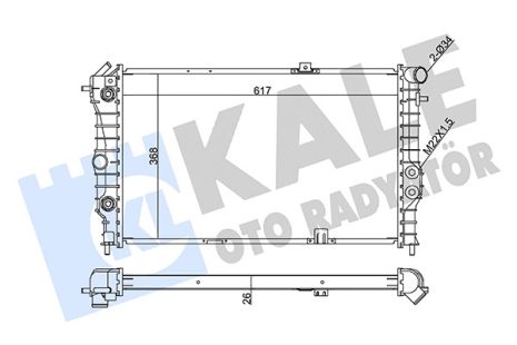 Радіатор охолодження VAUXHALL CAVALIER, OPEL VECTRA, KALE OTO RADYATOR (351955)