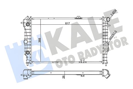 Охлаждающий радиатор для VAUXHALL CAVALIER и OPEL VECTRA, KALE OTO RADYATOR (351955)