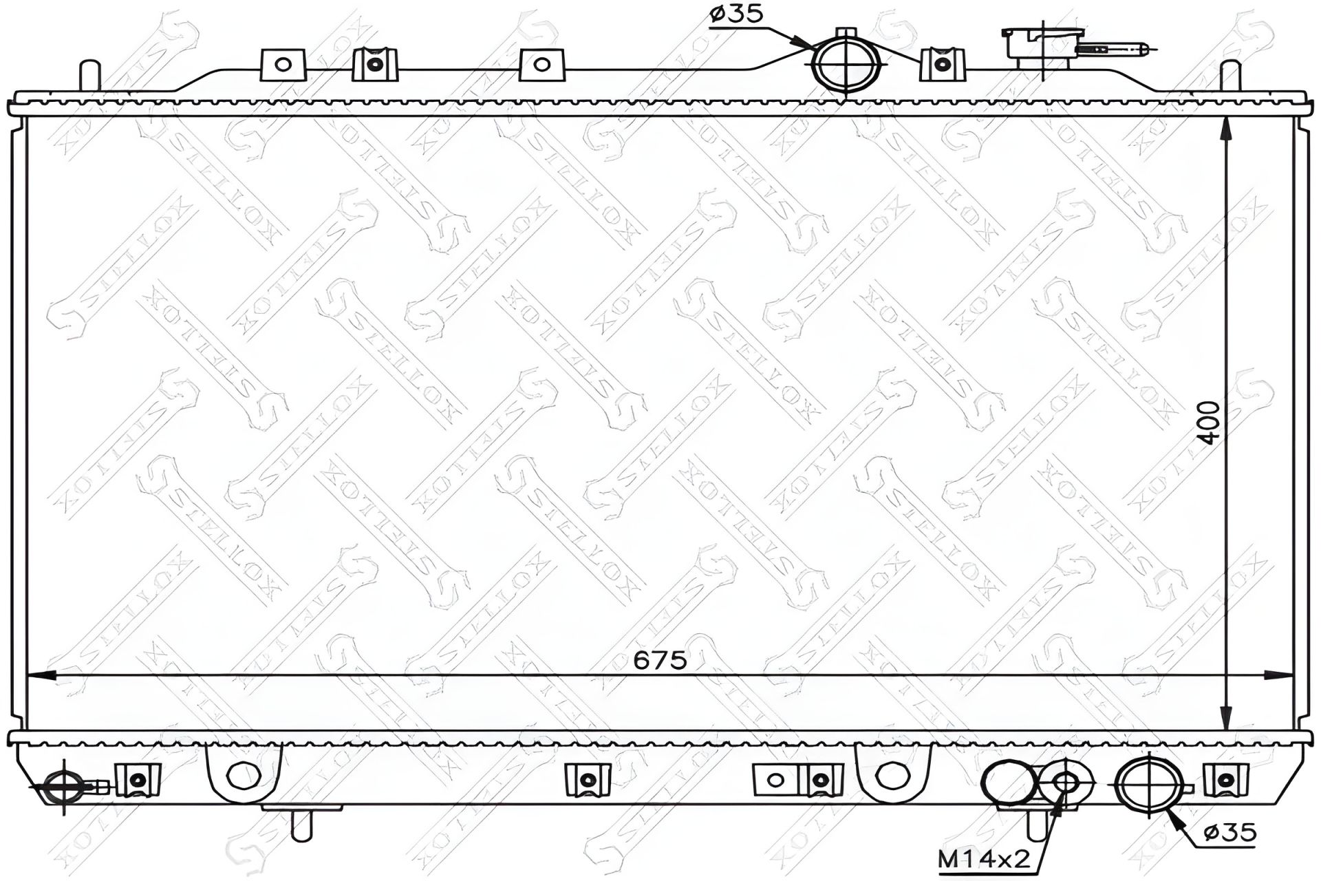 Охлаждающий радиатор HYUNDAI SONATA, STELLOX (1026525SX) Охлаждающий радиатор HYUNDAI SONATA, STELLOX (1026525SX)