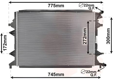 Радіатор охолодження для VW JETTA, Van Wezel (58002370)