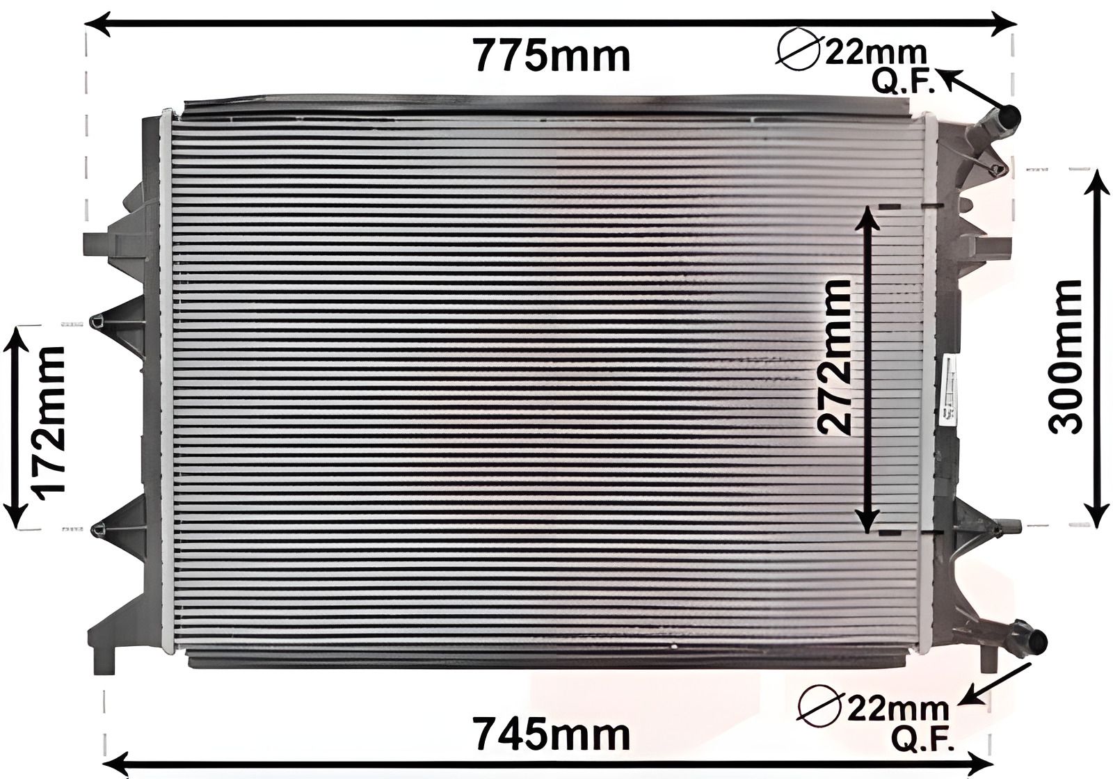 Радіатор охолодження для VW JETTA, Van Wezel (58002370) Радіатор охолодження для VW JETTA, Van Wezel (58002370)