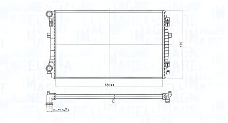 Радіатор охолодження автомобілів SKODA OCTAVIA та AUDI A3, Magneti Marelli (350213173400)