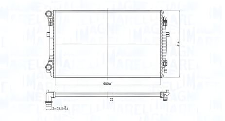 Радіатор охолодження автомобілів SKODA OCTAVIA та AUDI A3, Magneti Marelli (350213173400)