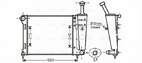 Радіатор охолодження FORD KA, FIAT PANDA, AVA COOLING високої ефективності (FTA2345)