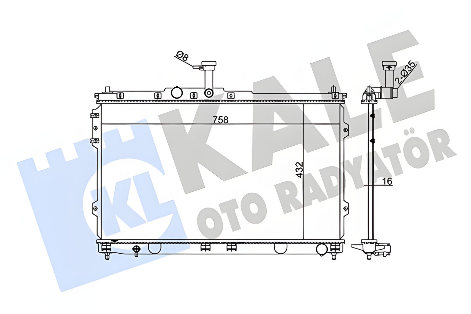 Охлаждения радиатор HYUNDAI H-1, KALE OTO RADYATOR (348345) Охлаждения радиатор HYUNDAI H-1, KALE OTO RADYATOR (348345)