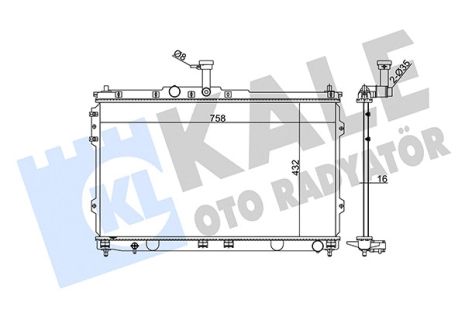 Радіатор охолодження HYUNDAI H-1, KALE OTO RADYATOR (348345)