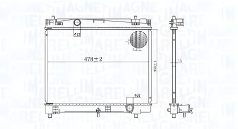 Радиатор охлаждения для TOYOTA YARIS, MAGNETI MARELLI (350213167600) Радиатор охлаждения для TOYOTA YARIS, MAGNETI MARELLI (350213167600)