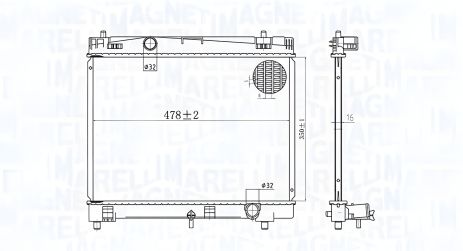 Радіатор для охолодження TOYOTA YARIS, MAGNETI MARELLI (350213167600)
