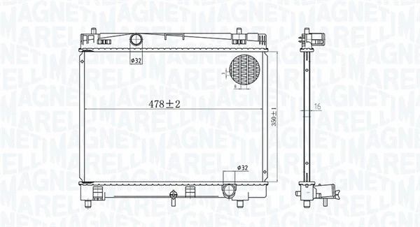 Радіатор охолодження TOYOTA YARIS, MAGNETI MARELLI (350213167600) Радіатор охолодження TOYOTA YARIS, MAGNETI MARELLI (350213167600)