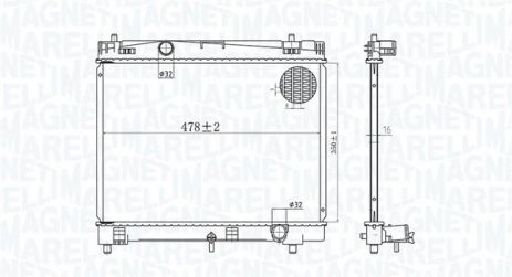 Радіатор охолодження TOYOTA YARIS, MAGNETI MARELLI (350213167600) Радіатор охолодження TOYOTA YARIS, MAGNETI MARELLI (350213167600)