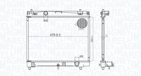 Радіатор охолодження TOYOTA YARIS, MAGNETI MARELLI (350213167600) Радіатор охолодження TOYOTA YARIS, MAGNETI MARELLI (350213167600)