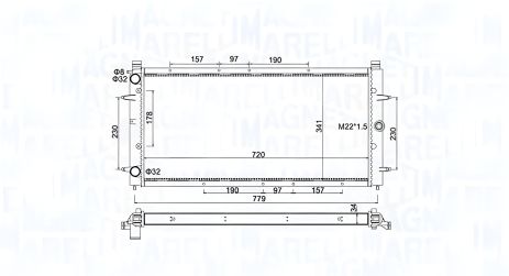 Охлаждающий радиатор VW TRANSPORTER, MAGNETI MARELLI (350213174600) Охлаждающий радиатор VW TRANSPORTER, MAGNETI MARELLI (350213174600)