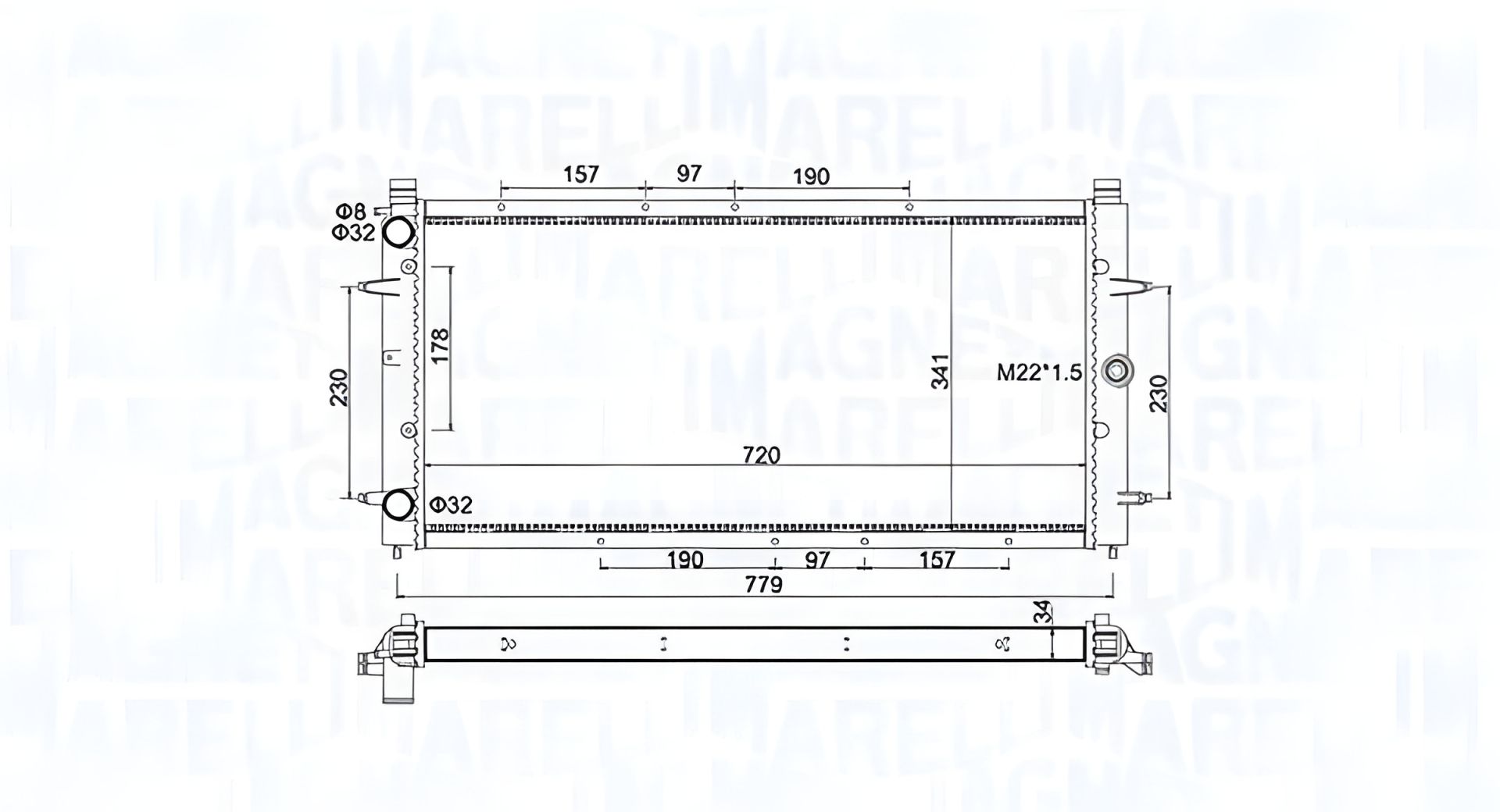 Охлаждающий радиатор VW TRANSPORTER, MAGNETI MARELLI (350213174600) Охлаждающий радиатор VW TRANSPORTER, MAGNETI MARELLI (350213174600)
