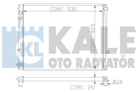 Радіатор охолодження OPEL COMBO, VAUXHALL COMBO, KALE OTO RADYATOR (363600)