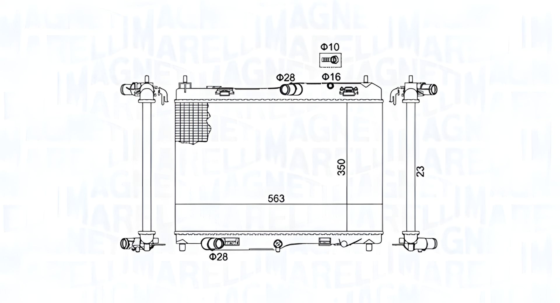 Охлаждающий радиатор FORD TRANSIT, MAGNETI MARELLI (350213184700) Охлаждающий радиатор FORD TRANSIT, MAGNETI MARELLI (350213184700)