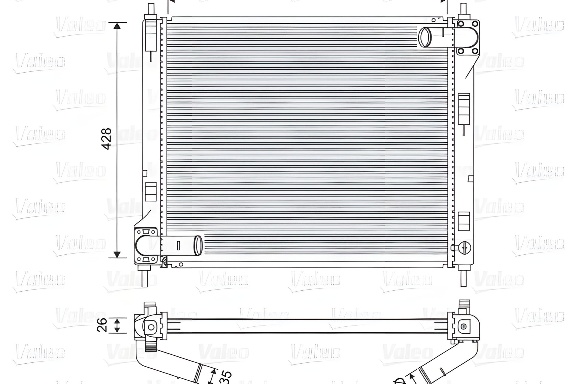 Охолоджувальний радіатор VALEO (701583) Охолоджувальний радіатор VALEO (701583)