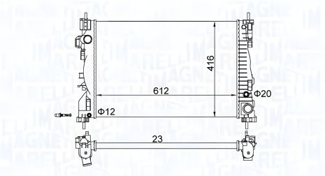 Охолоджуючий радіатор ALFA ROMEO, MAGNETI MARELLI (350213129700) Охолоджуючий радіатор ALFA ROMEO, MAGNETI MARELLI (350213129700)