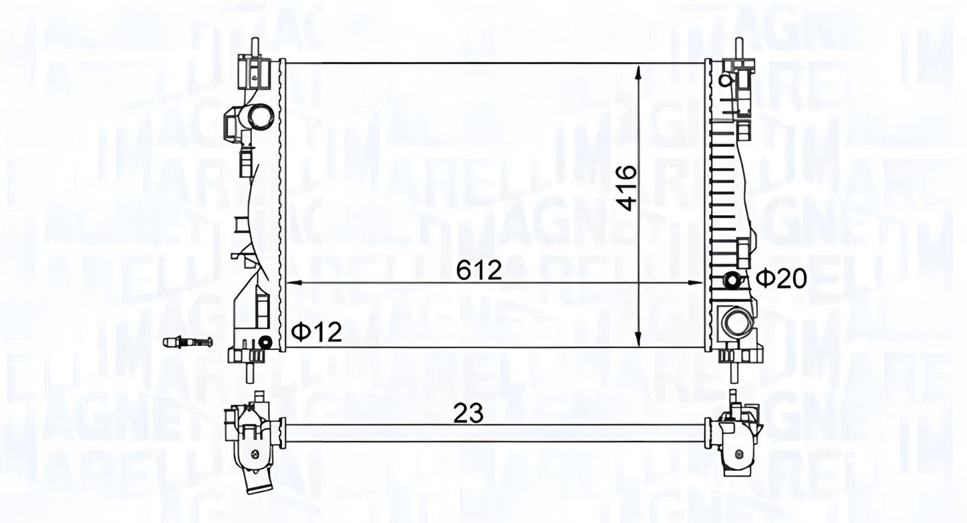 Охолоджуючий радіатор ALFA ROMEO, MAGNETI MARELLI (350213129700) Охолоджуючий радіатор ALFA ROMEO, MAGNETI MARELLI (350213129700)