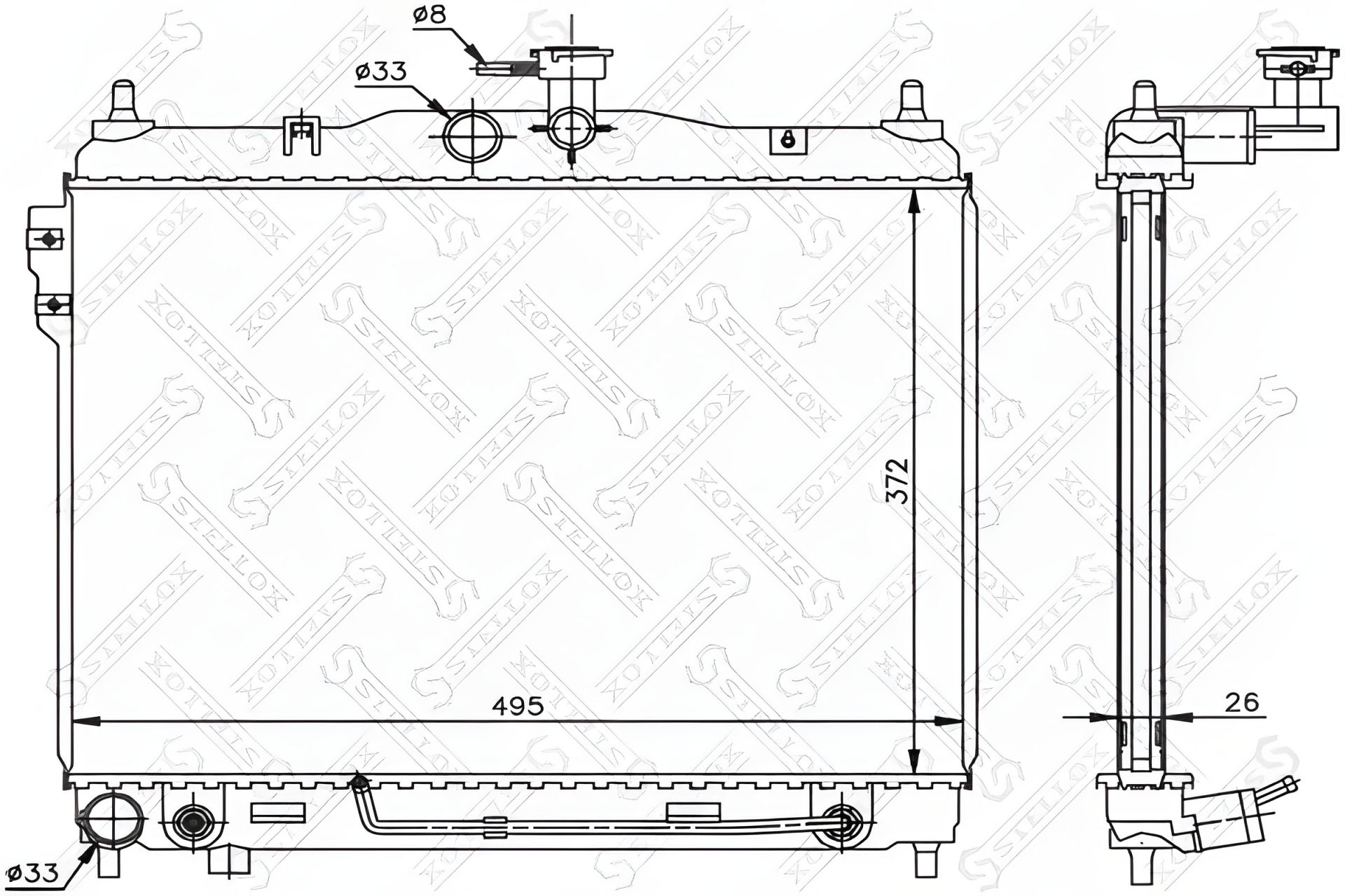 Радиатор авто HYUNDAI GETZ, STELLOX (1025303SX) Радиатор авто HYUNDAI GETZ, STELLOX (1025303SX)